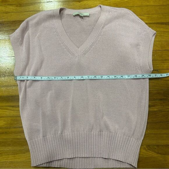 Loft Blush Pink Rose V Neck Sweater Tee/ Sweater Vest - Picture 10 of 11